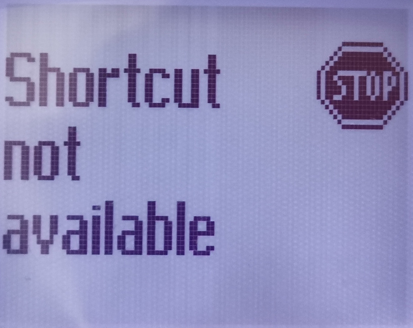 Shortcut not available